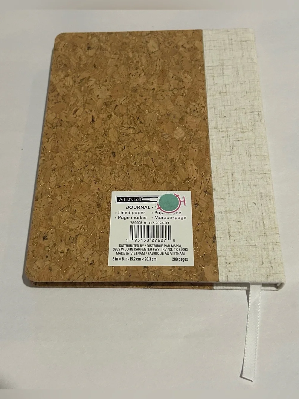 New Hardcover Journal Cork Cardboard Covers 200 Lined Pages Vietnam Page Marker